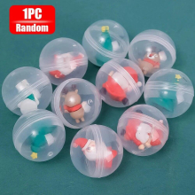 Creative Mini Christmas Doll Twisted Egg Toys Transparent 32mm Santa Elk Spinning Egg Toy Kids Game Interactive