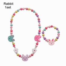 1 Set Girl Butterflies Flowers Necklace+Bracelet Baby Princess Necklace Beads Toys Accessories Children