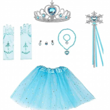 Princess Elsa Dress Up Accessories Set Princess Costumes Jewellery Kit Include Gloves Skirt Princess Tiara Bracelet Earring