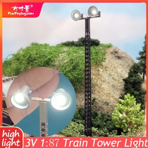 1:87 Ho Scale Model Train Tower Light High Lighting Railroad Light Model Sand Table Scene Accessories Train Lighthouse 1