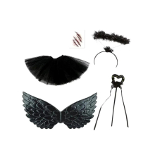 Angel Wings Cosplay Halloween Dark Angel Wings Costume Kit Novel Cosplay Supplies For Little Girls Masquerade Birthday