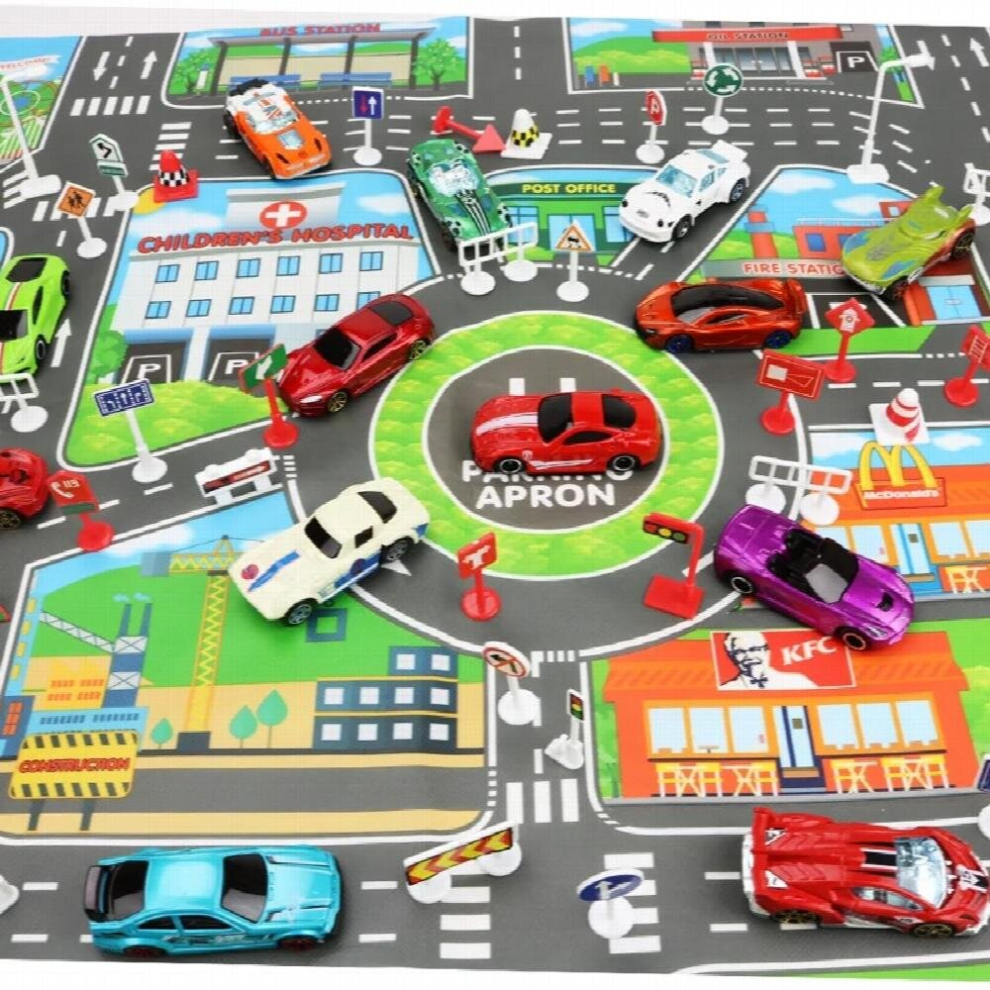 Baby City Traffic Road map Kids Toy City Car Parking Lot Roadmap Traffic Signs 83*58CM Climbing Playing Mat