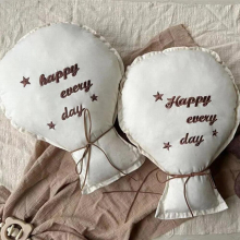 2Pcs Cotton Embroidery Balloon Wall Hanging Ornaments Kids Room Deco Pillow Nordic Baby Nursery Bedroom Living Room Decor