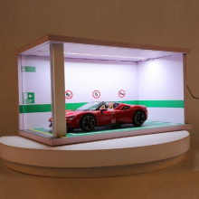 1:18 Car Models Parking Solid Parking Garage Model With lights And Acrylic Dust Cover