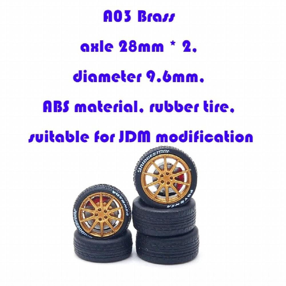 Cm Model 1/64 Abs Wheels Rubber Tires Replace Modified Parts Rims Jdm Style For Model Car Vehicle 4Pcs Set 885677979190