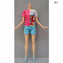 1Set Outfits for 1/6 Doll Casual Skirt Vest Shirt Pants Dress Dollhouse Accessories Clothes