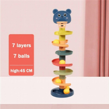 Baby Montessori Rolling Ball Pile Tower Toy Early Educational Sense Rotating Track Stacking Toy Baby Kid Development Toys