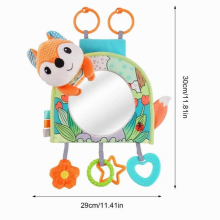 Baby Car Mirror Back Seat Rear View Mirror Cartoon Animal Plush Toys For Baby Rear Facing Infant With Wide Crystal Clear View