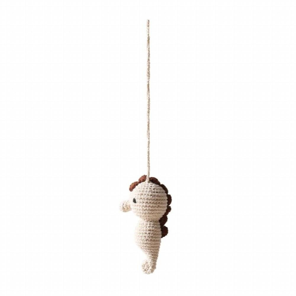 1pc Crochet Rattle Play Gym Pendant for Kids Ocean Crochet Rattle Mobile Bell Ring Wooden Babies Gym Montessori Childrens Toys