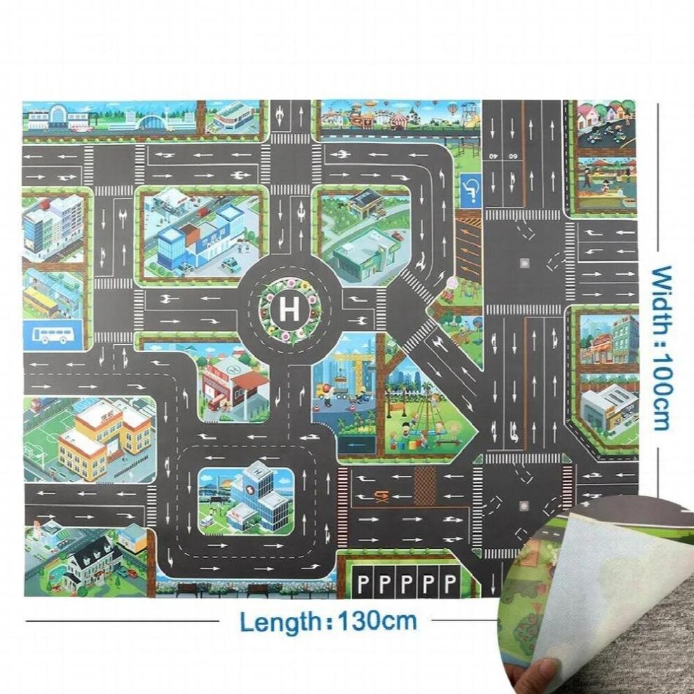 Cartoon City Traffic Rug Baby Play Mat Road Carpet 6 Toys Cars Children Christmas Birthday Party Gift Playmat Educational Mat