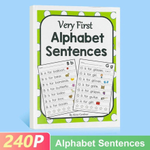 240P kids Alphabet Sentence books In English Practice Workbook Reading phonics Books for baby children learning English toys