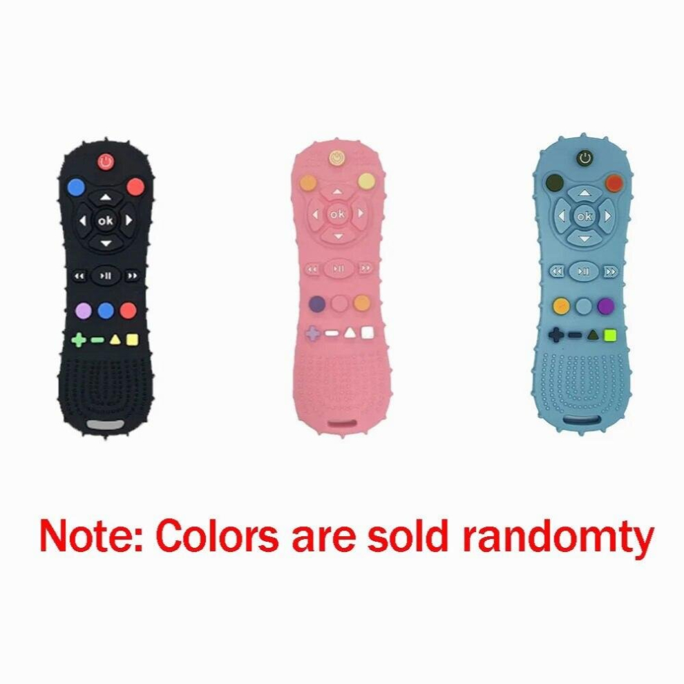 Baby TV Remote Control Shape Toy Silicone Teether Chewing Grasping Exercise Game Develope Intelligence Early Educational Sensory
