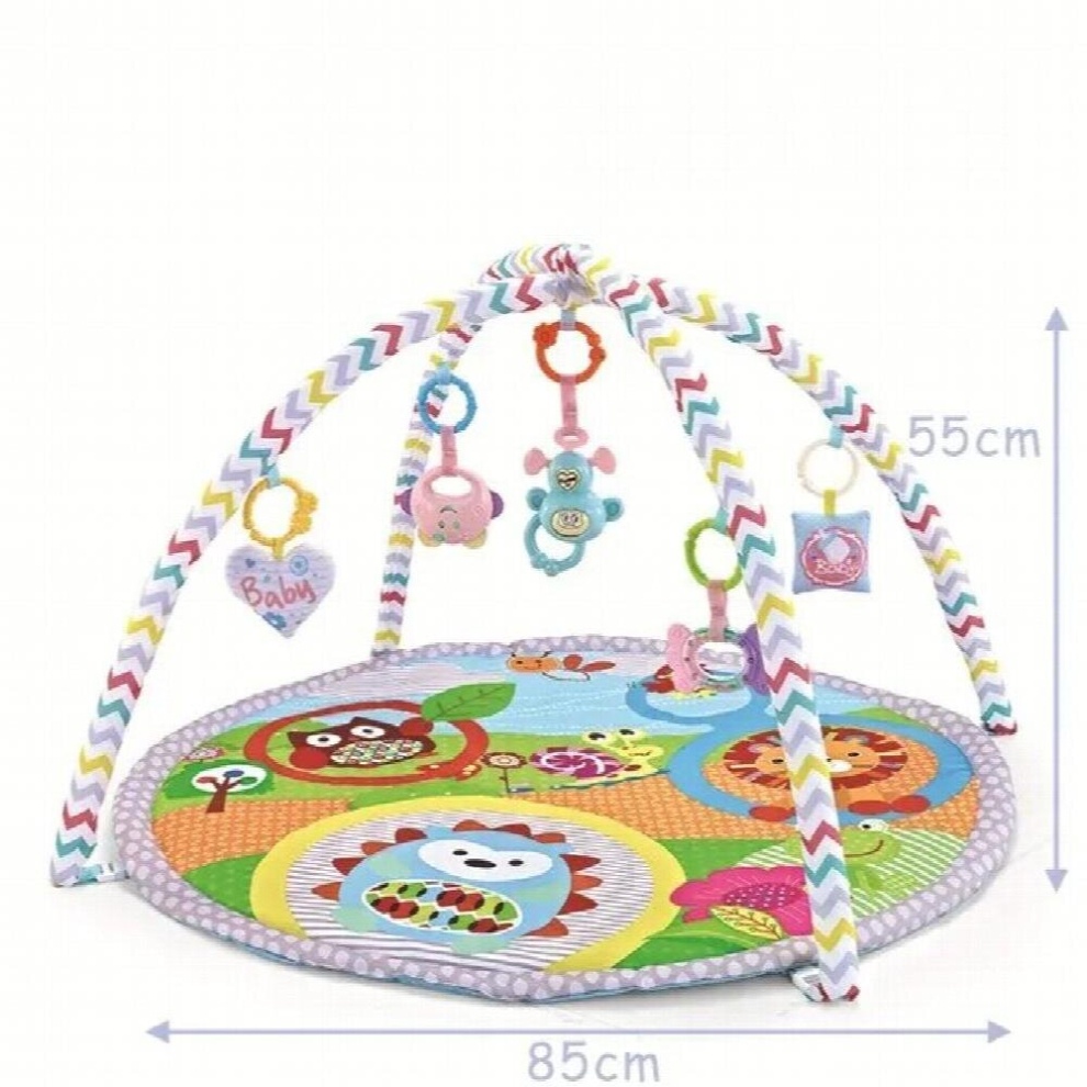Baby Play Gym Play Mat Tummy Time Fitness Frame Activity Rack with 5 Detachable Toys Newborn Sensory Skill Development Kids Rug