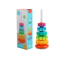 Rainbow Turret Stacking Music Nesting Ring 1-3 Years Old Infant Baby Turn Turret Puzzle Early Education Toys