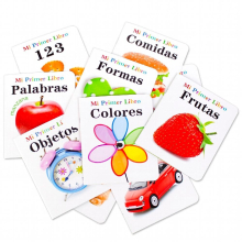 10Pcs/set Kids Learning Spanish Words Books Frutas/Animales/Verduras Tarjetas Cognitive Montessori Educational Book For Children
