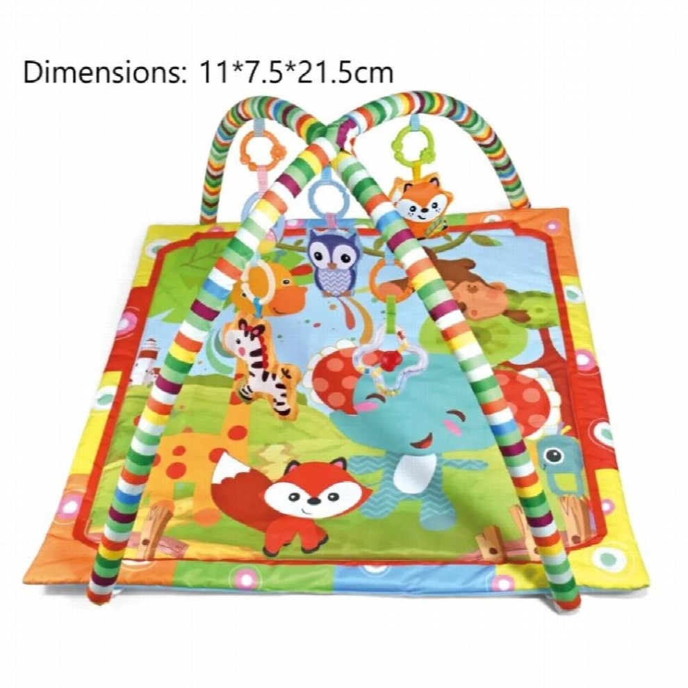 Multifunctional Baby Fitness Frame Crawling Game Blanket Tummy Time Mat with 5 Toys Baby Gym Activity Play Mat for Toddler