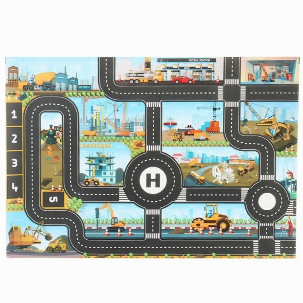 Cartoon City Parking Lot Roadmap Kids Games Educational Toy Rug DIY Traffic Signs Mats For Baby Road Carpet Playmat