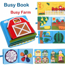 Busy Farm Busy Cloth Book Montessori Pop-up Book Childrens Early Education Story Book Learning Toy Gift 1-6 Years Old