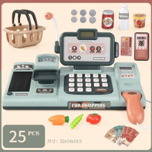 Kids Shopping Cash Register Toys Mini Supermarket Set Simulation Food Calculation Checkout Counter Pretend Play Toy For Children