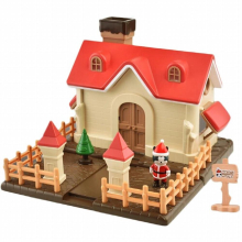 1/12 Forest Animal Family Wing Christmas House Ice Cream Bread Flower Fruit Shop Bunny Dollhouse Girl Play House Toy Gift