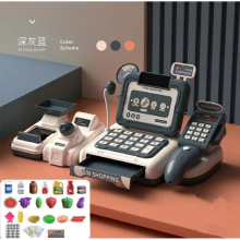 Simulation Of Supermarket Toys Child Play House Toy Mini Food Scan Function Sound Light Cash Register Kids Toys Xmas
