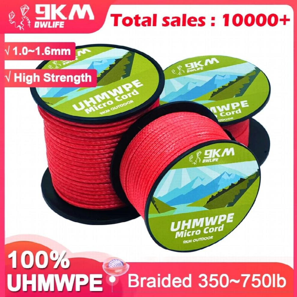 1.0~1.6Mm Uhmwpe Cord Hollow Braided Abrasion Resistance Spliceable For Tent Guyline Hammock For Power Kite Camping Backpacking 885678032573