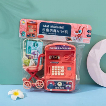 Kids Play House Bag Coin-operated Cash Machine Parent-child Interactive Mini Shopping Cart Set Pretend Play Toy Christmas Gift