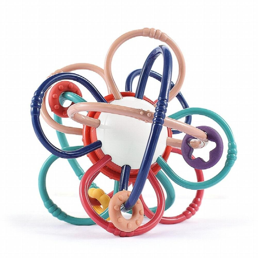 Baby Toys 0 12 Months Sensory Rattle Teether Ball Grasping Activity Silicone Teething Toys For Babies Development Toys 1 Years