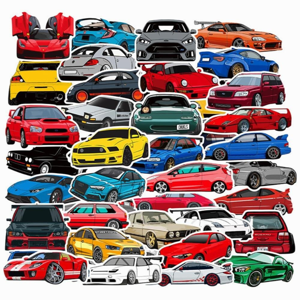 10/30/50/100Pcs Retrofit Racing Car Graffiti Stickers Car Motorcycle Travel Luggage Guitar Fridge Laptop Waterproof Sticker 885678041278