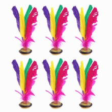 6pcs Colorful Feathers Kick Shuttlecock Chinese Jianzi Foot Sports Training Outdoor Toy Game