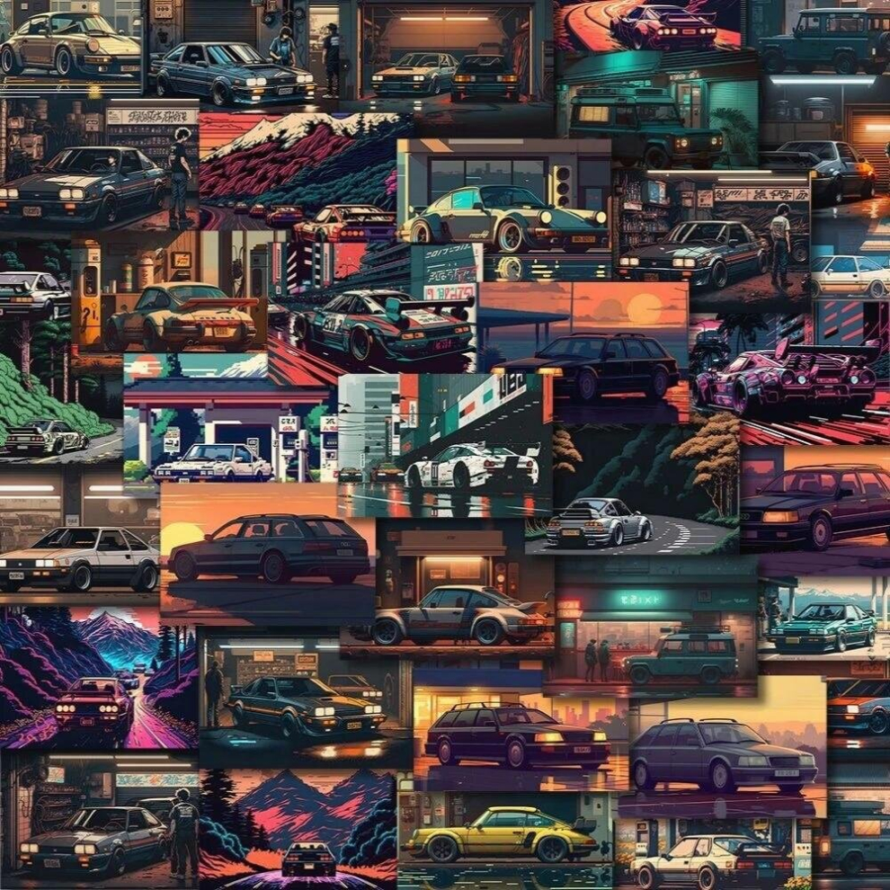27/54Pcs Japanese Pixel Jdm Retrofit Racing Stickers Car Laptop Skateboard Luggage Motorcycle Bike Waterproof Sticker Decals 885678041889