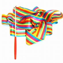 4M Colorful Gym Ribbons Dance Rhythmic Art Gymnastic Ballet Streamer Twirling Rod For Gym Training Outdoor Sport Toy For Kid
