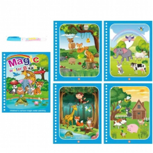 1 Book+1 Pen Reusable Coloring Book Magic Water Painting Book Sensory Early Education Puzzle Drawing Toys