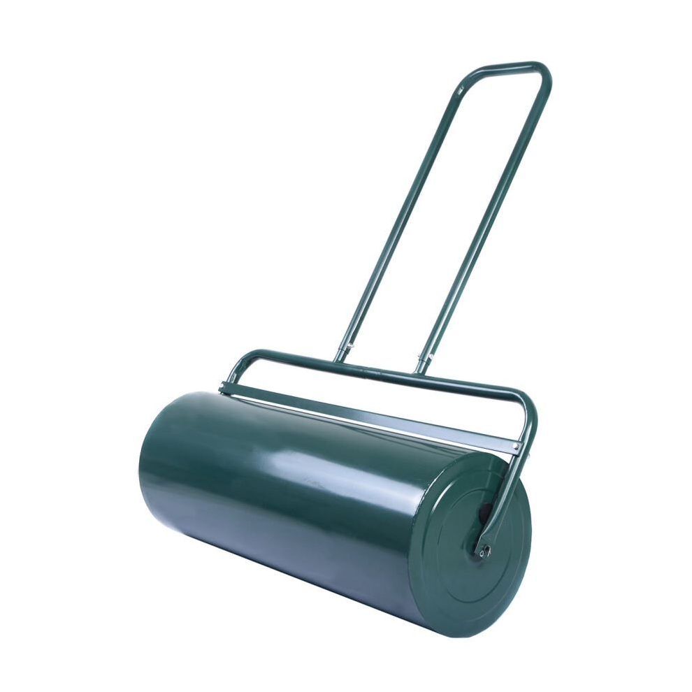 48L Steel Garden Lawn Roller Water Sand Filled Outdoor Grass Roller w/Drain Plug