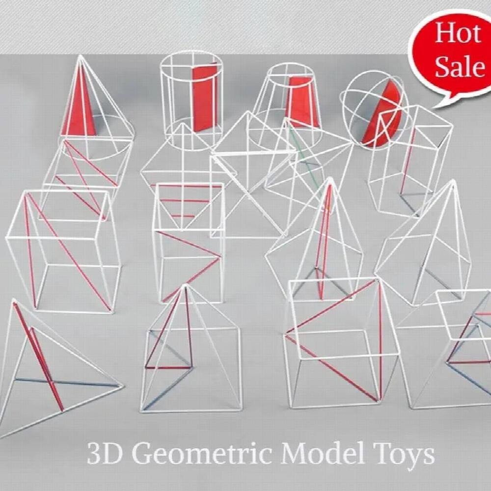 18Pcs 3D Geometric Shapes Set Model Toys with Section and Auxiliary ...