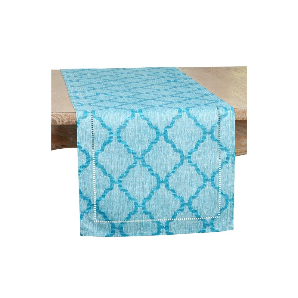 16 x 120 in. Laser-Cut Hemstitch Runner, Turquoise-image-OPC-PCZC79T-NEW