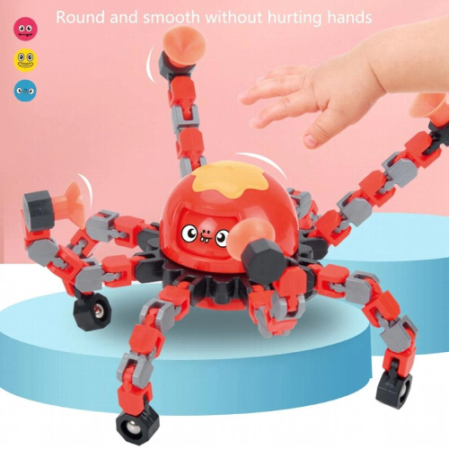 Transformable Fingertip Spinner, Fidget Spinner Decompression Gift, Deformable DIY Mechanical Chain Robot Fingertip Gyros 1
