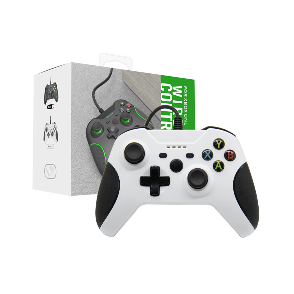 (White) AivaToba Wired Controller for Xbox one, USB Gamepad with Dual Vibration Headset Jack Compatible with Windows and X One/PC