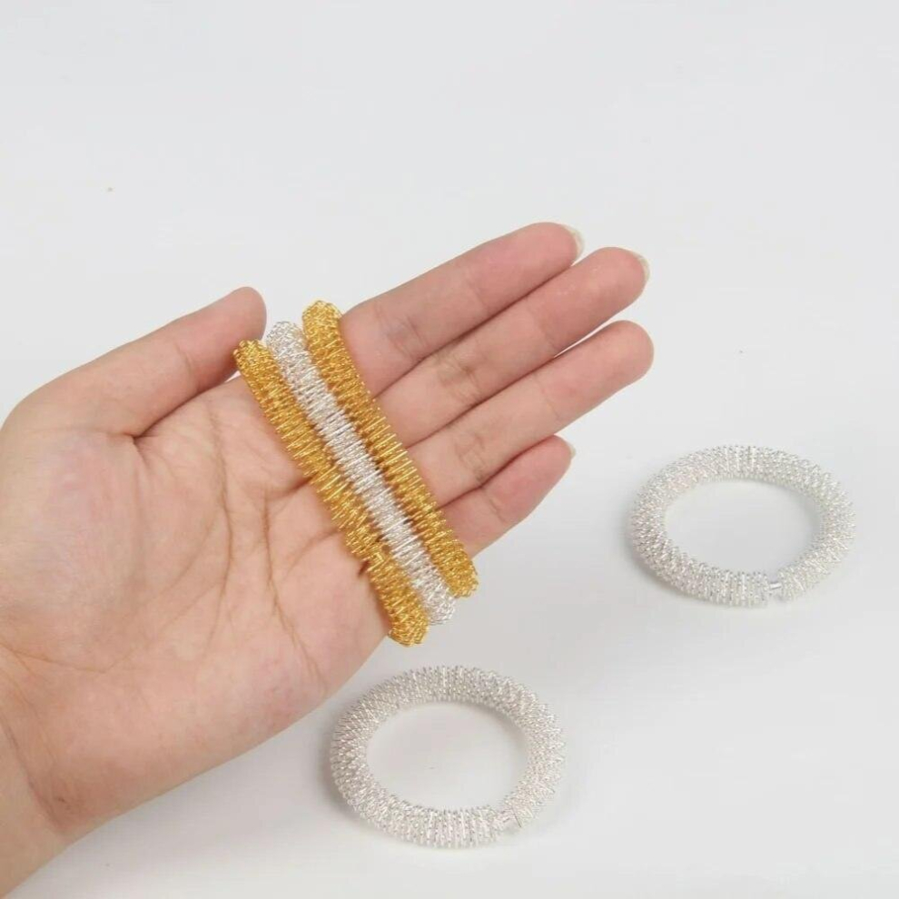 1pc Spiky Sensory Anxiety Ring for Finger Massage Hand Acupressure Massager Fidget Rings Toy Stress Relief Circulation Rings