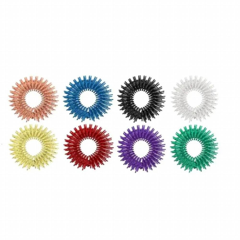 8pcs Acupressure Ring Spiky Sensory Finger Rings Spikey Great Fidget Ring for Kids Teens Adults Silent Stress Reducer Massager