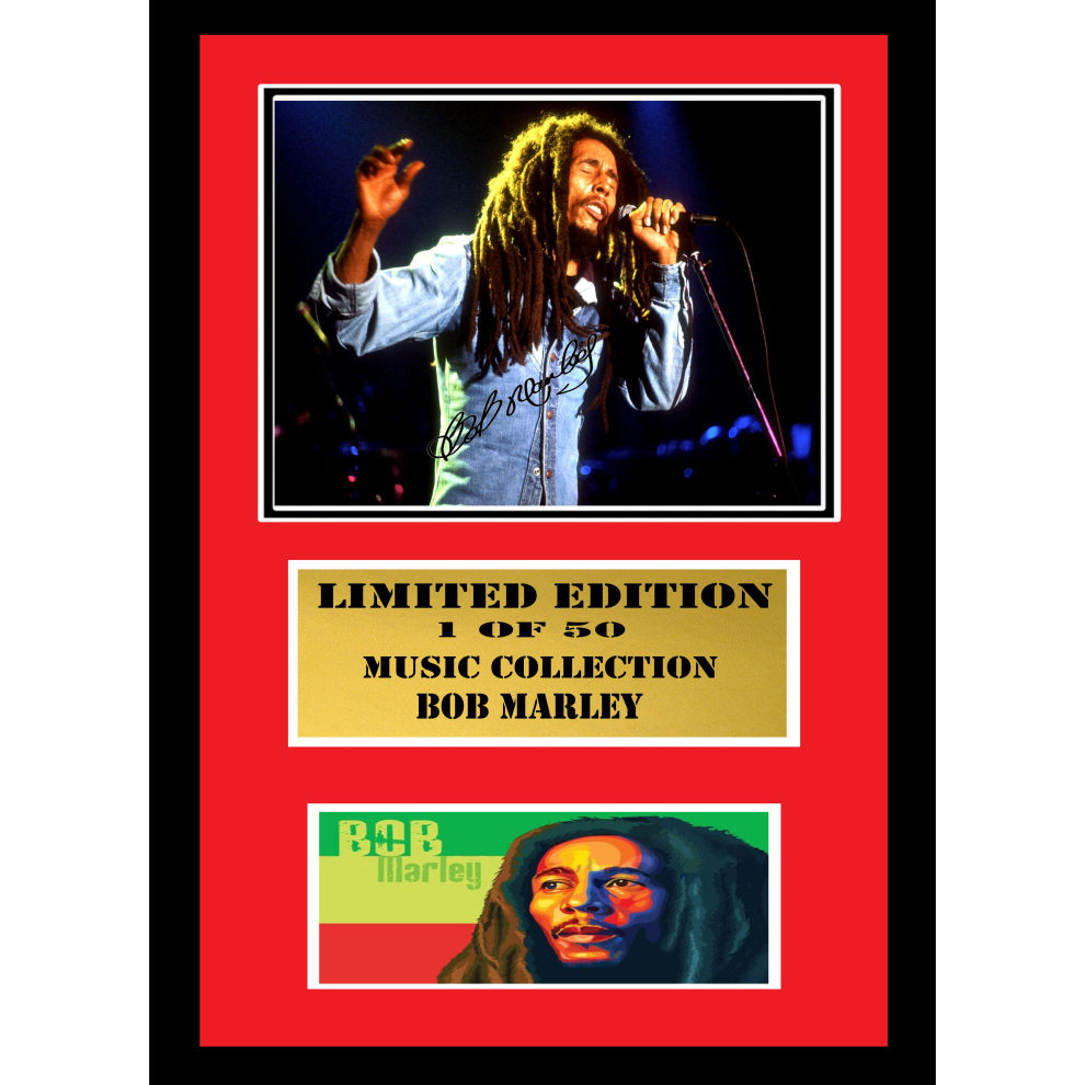 bob marley signed display