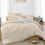 (BEIGE, DOUBLE) Plain Duvet Cover 3PC Quilt Covers Set 1