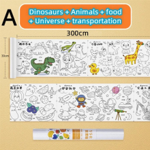 Children Coloring Paper Roll Graffiti Scroll Diy Sticky Filling Paper Educational Toys For Children Drawing Games C44W