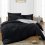 (BLACK, DOUBLE) Plain Duvet Cover 3PC Quilt Covers Set 1