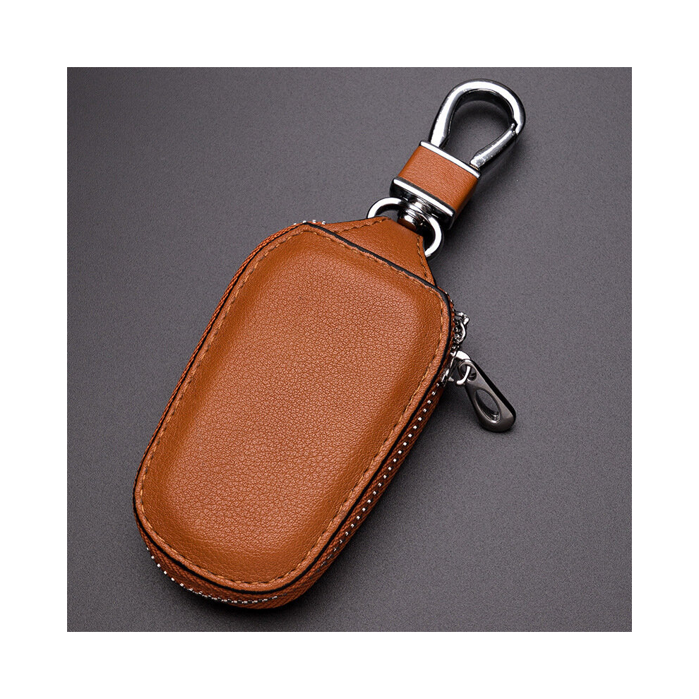 (Brown) Car Key Case Remote Key Zipper Bag Brown 4754135889493