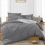 (GREY, SINGLE) Plain Duvet Cover 3PC Quilt Covers Set 1