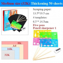 Non-Toxic A4 Scratch Paper ChildrenS Students Hand-Made Diy Scratch Painting Colorful Scraping Paper 50 Sheets 100 Sheets