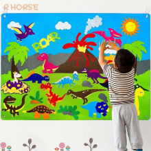 Farm Animals Felt Story Board Farmhouse Storybook Wall Hanging Decor Montessori Early Learning Interactive Puzzle Toys Kids Gift