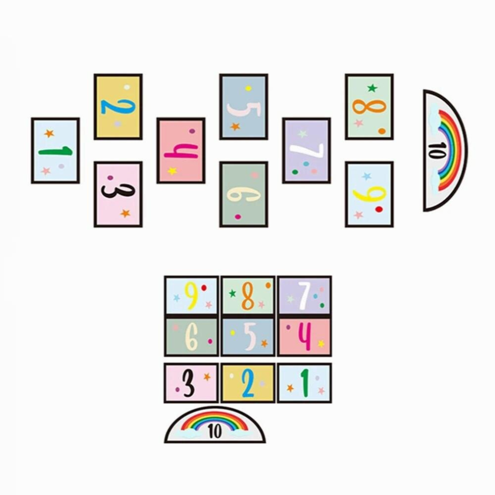 Digital Grid Childrens Game Floor Sticker Wallpaper Door Sticker Self-Adhesive Wall Stickers For Kids Room Home Decoration