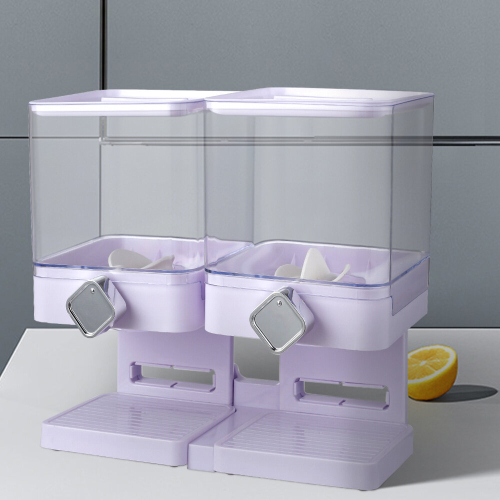 Living And Home (White) Double Square Cereal Dispenser 2